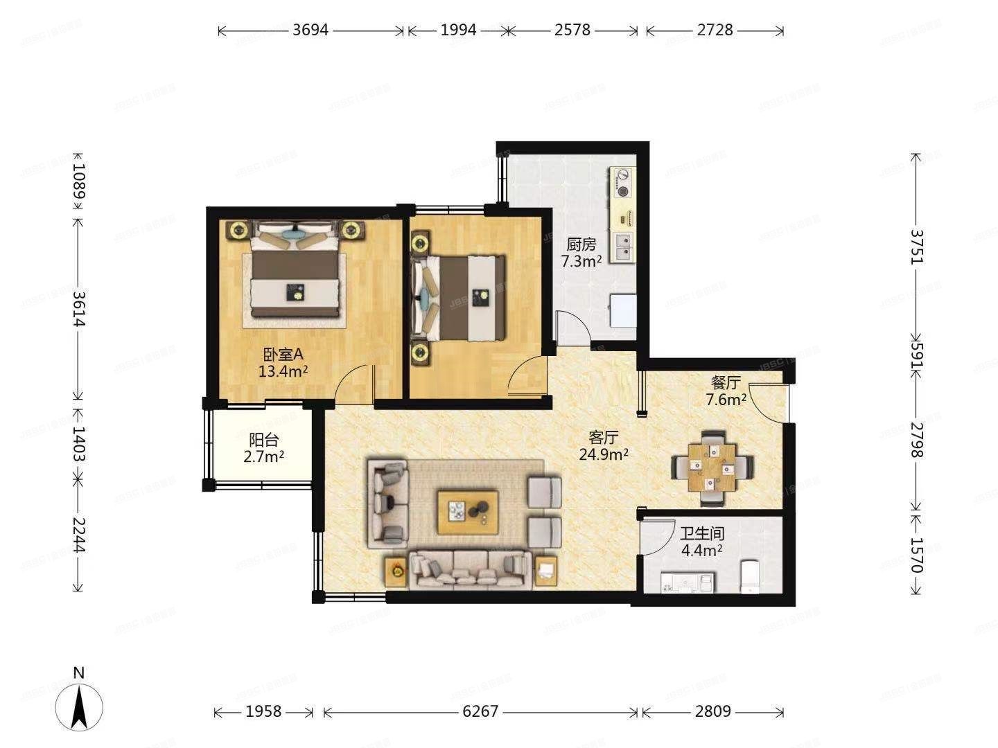 丰台区 丰管路1号院1号楼2103号（丰益花园东区）经适房