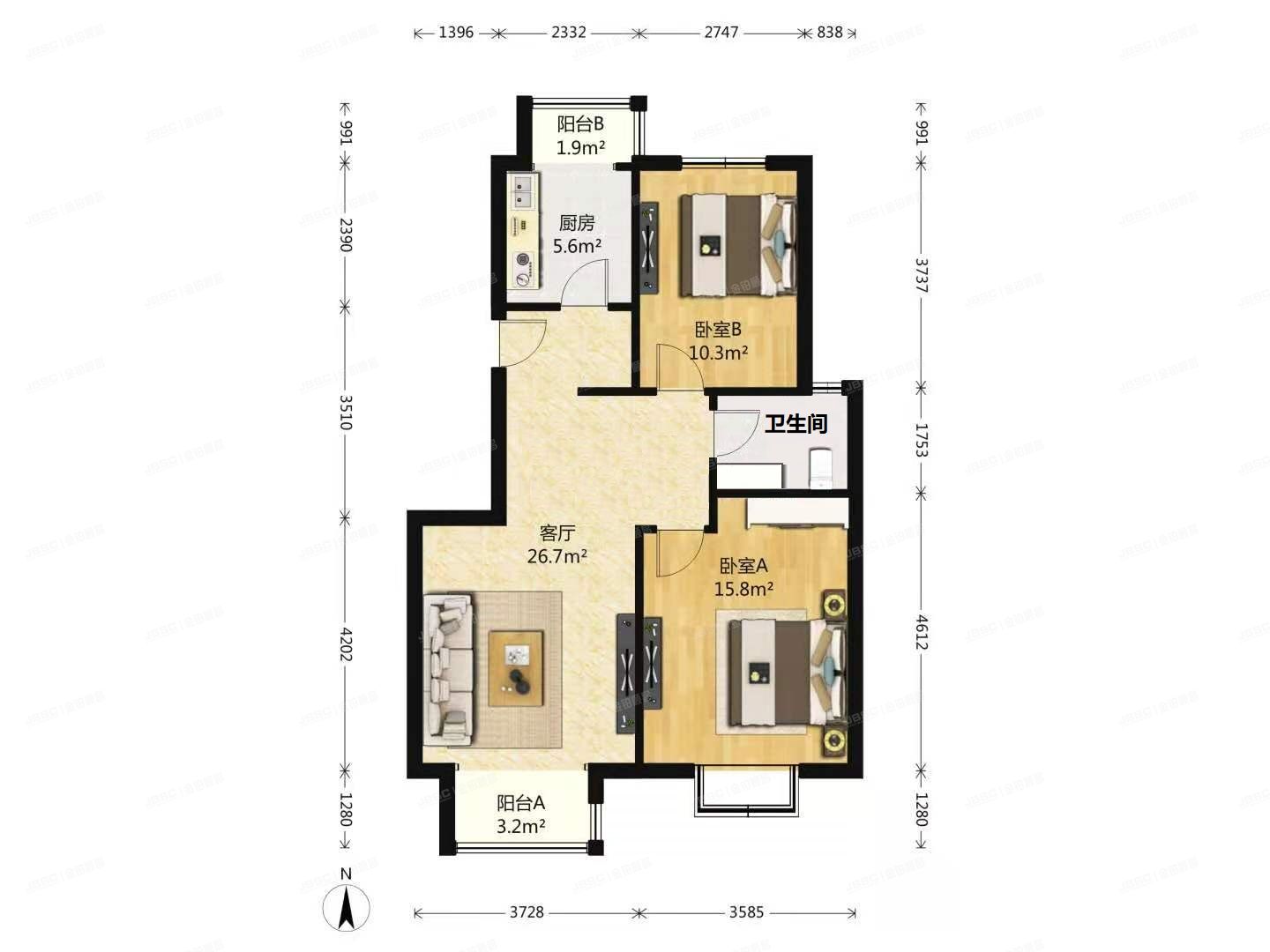 大兴区 开泰东里2号楼4层4单元401号（金色漫香林）