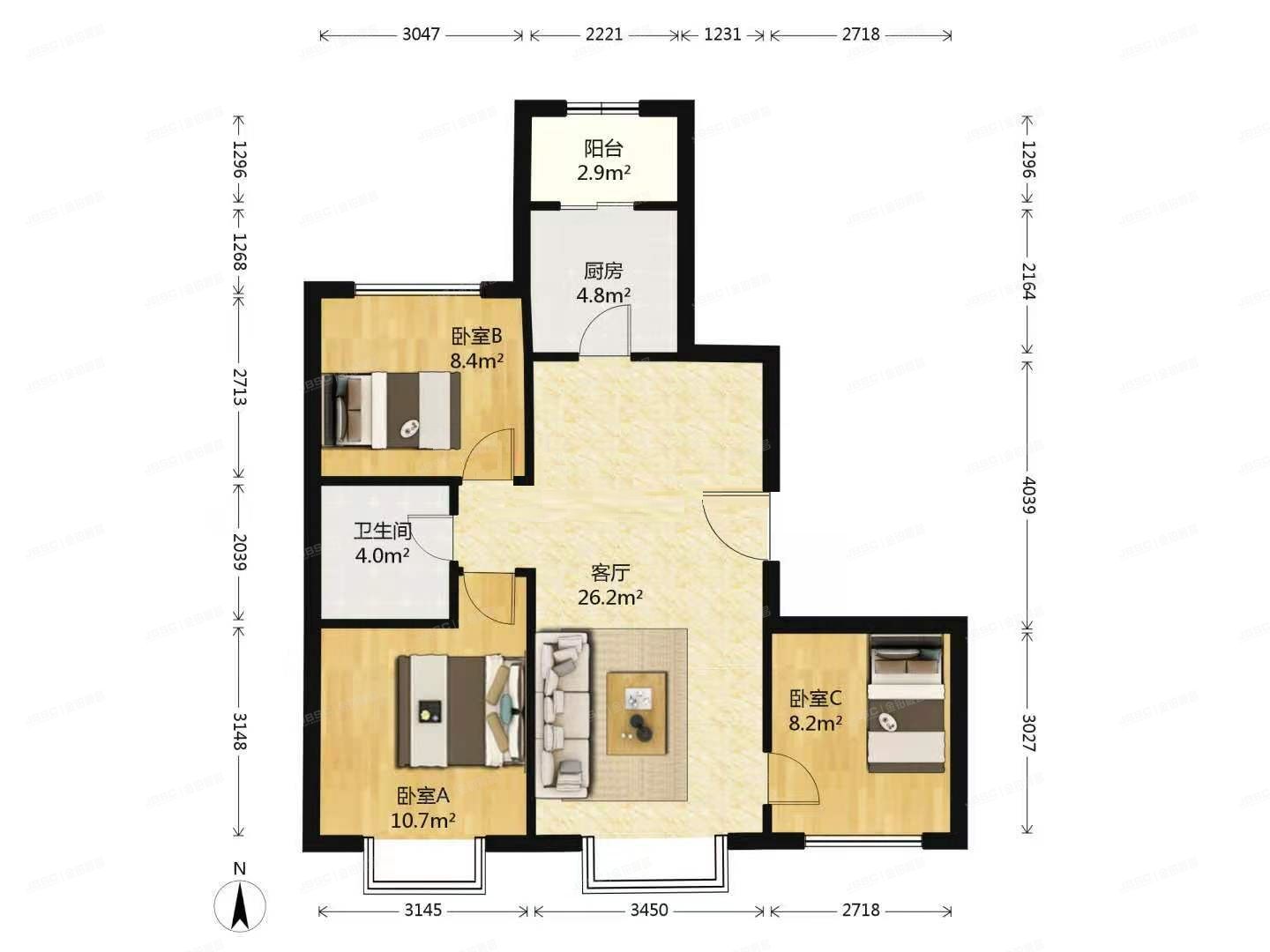 昌平区 中滩村大街8号院9号楼5层2单元602号（北京北）