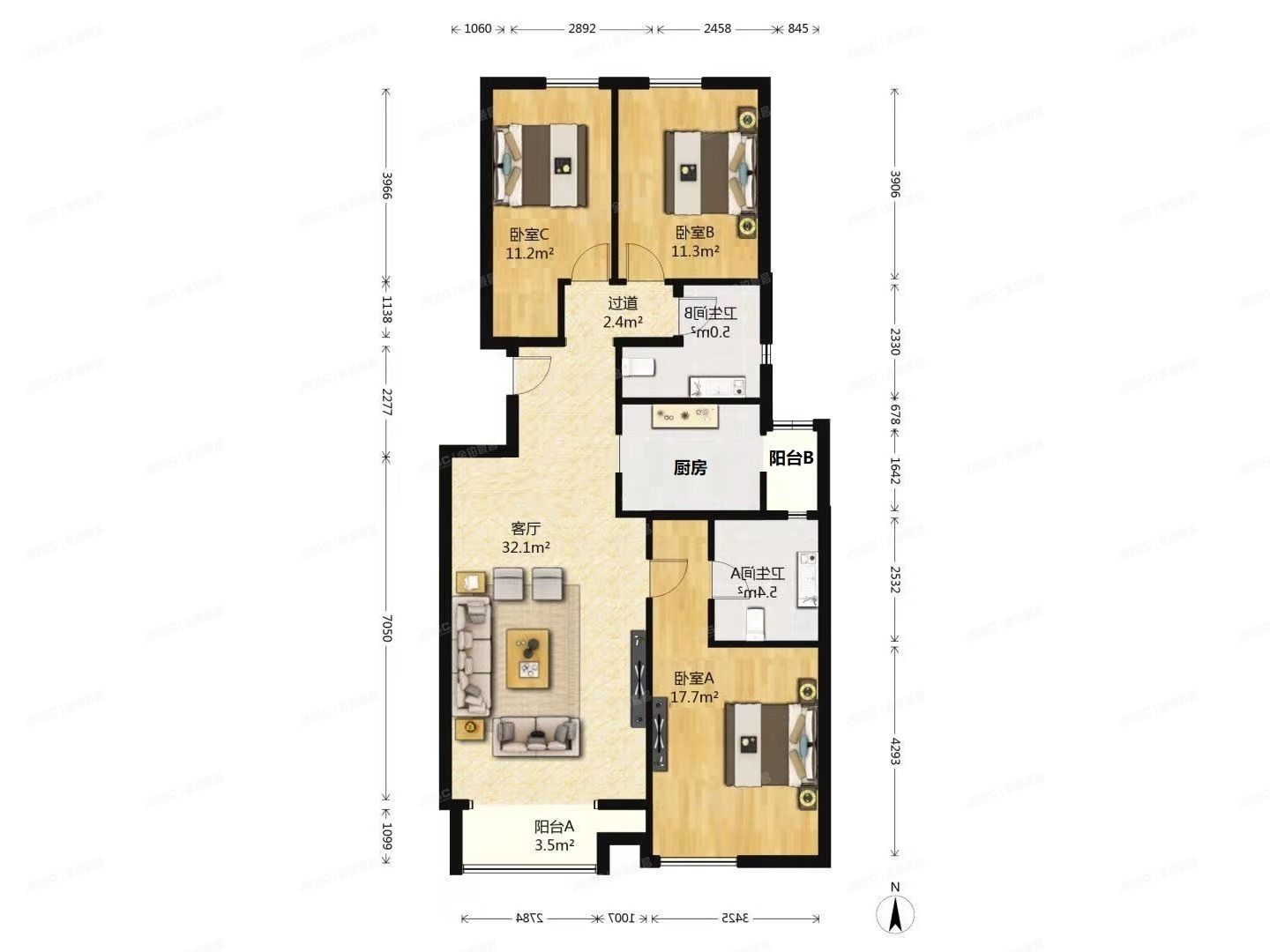 丰台区 星河苑2号院3号楼14层1单元1405号（星河苑2号院）