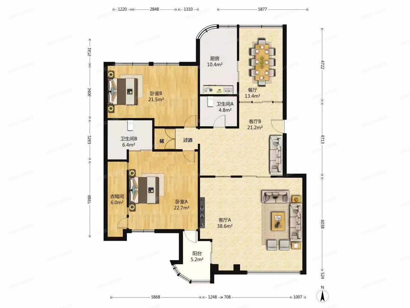 海淀区 德胜门西大街15号6号楼13层2门1301（远洋风景）