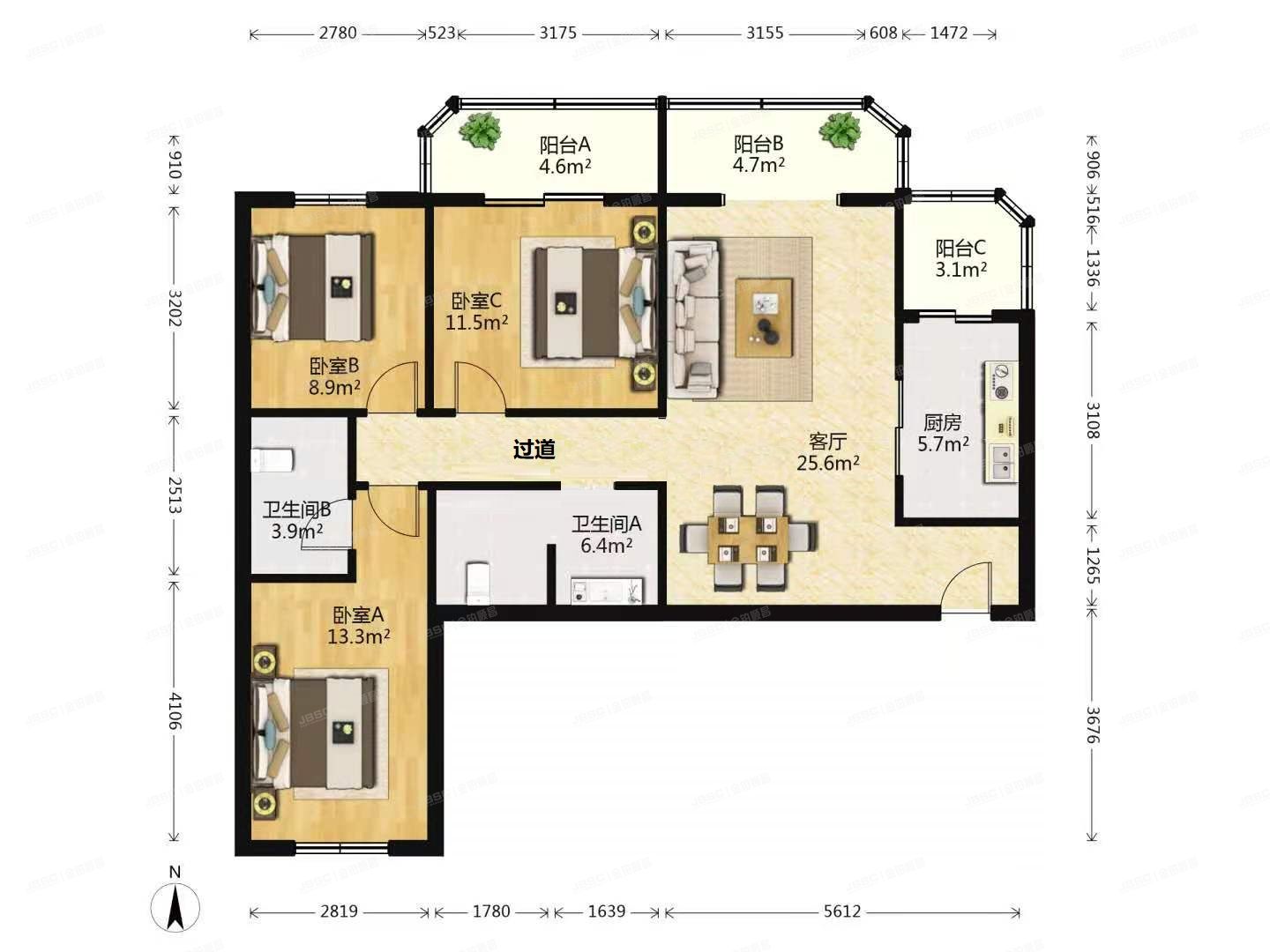 丰台区 西罗园三区乙1号楼17层1707号（汇达公寓）