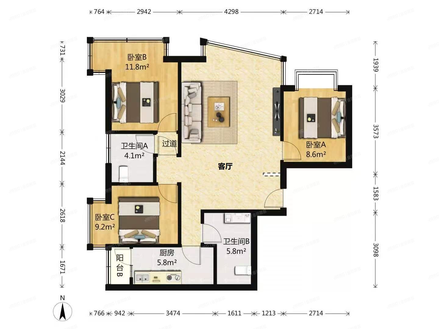 丰台区 南方庄2号院6号楼7层708号（世纪星家园）