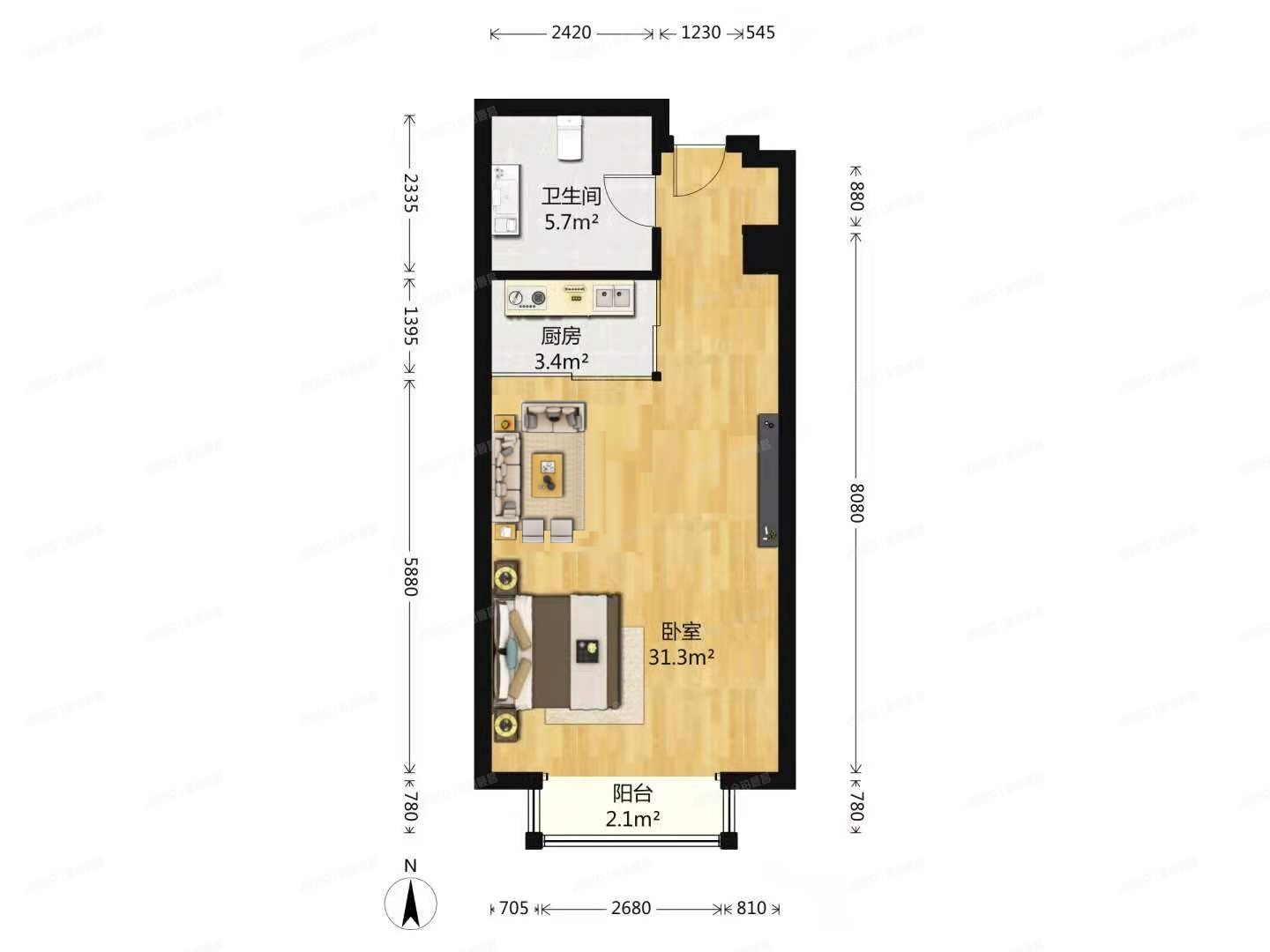朝阳区 朝阳北路107号院12号楼307（珠江罗马嘉园西区）