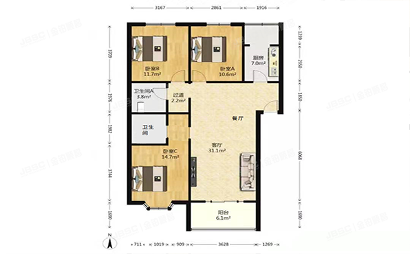 海淀区 马连洼梅园小区甲1号楼4层3门401（梅园小区）
