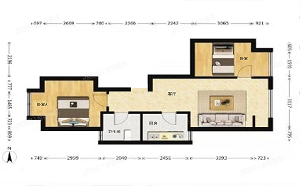 丰台区 丰仪路1号院8号楼6层4单元601号（广安康馨家园北区）按经适房管理