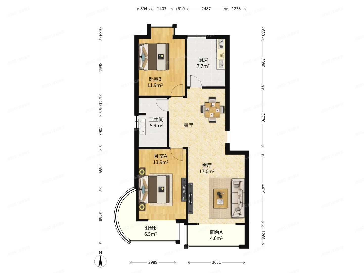 朝阳区 高碑店北路甲6号院7号楼7层5单元702（白领家园）