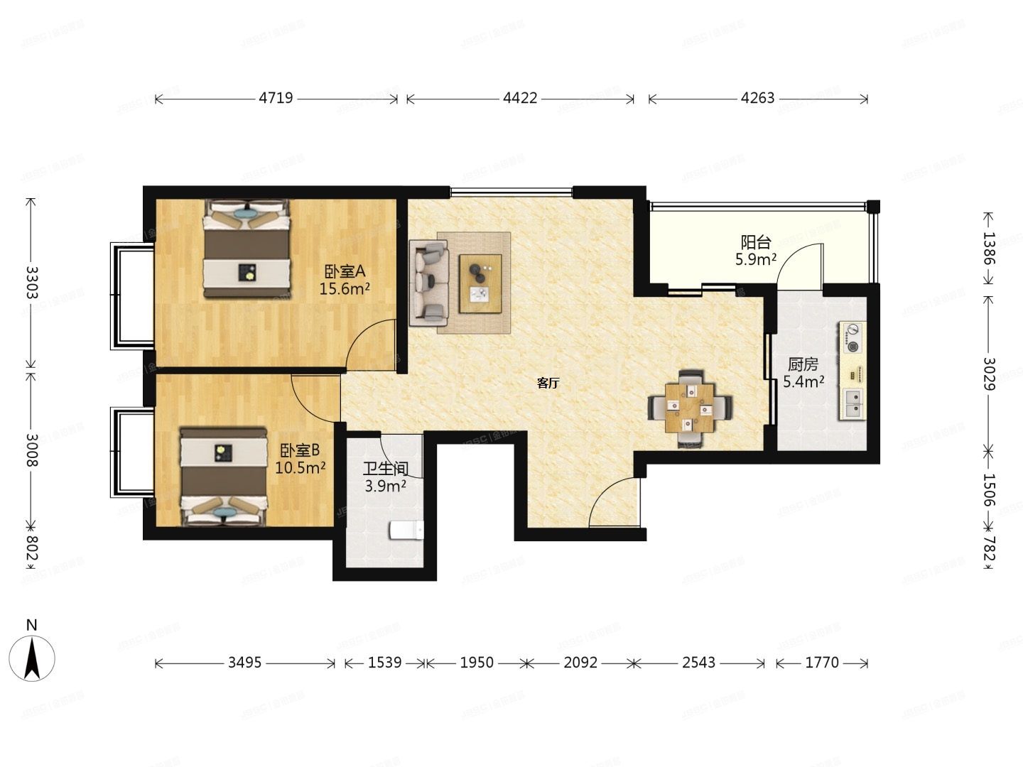 朝阳区 石佛营东里136号院2号楼21层2108号（中水金海嘉苑）