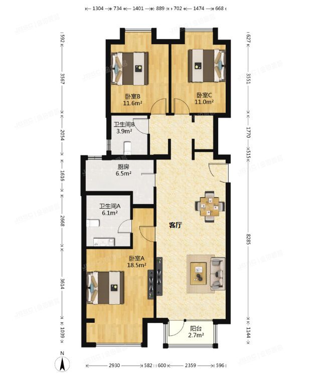 房山区-长阳镇 祥云街3号院6号楼4单元402室（长阳半岛3号院）