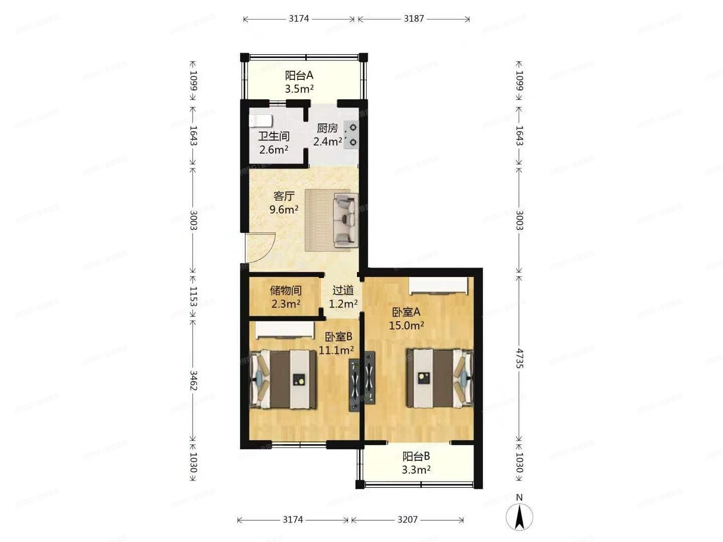 石景山区 模式口西里1号楼5层1单元503号（模式口西里）