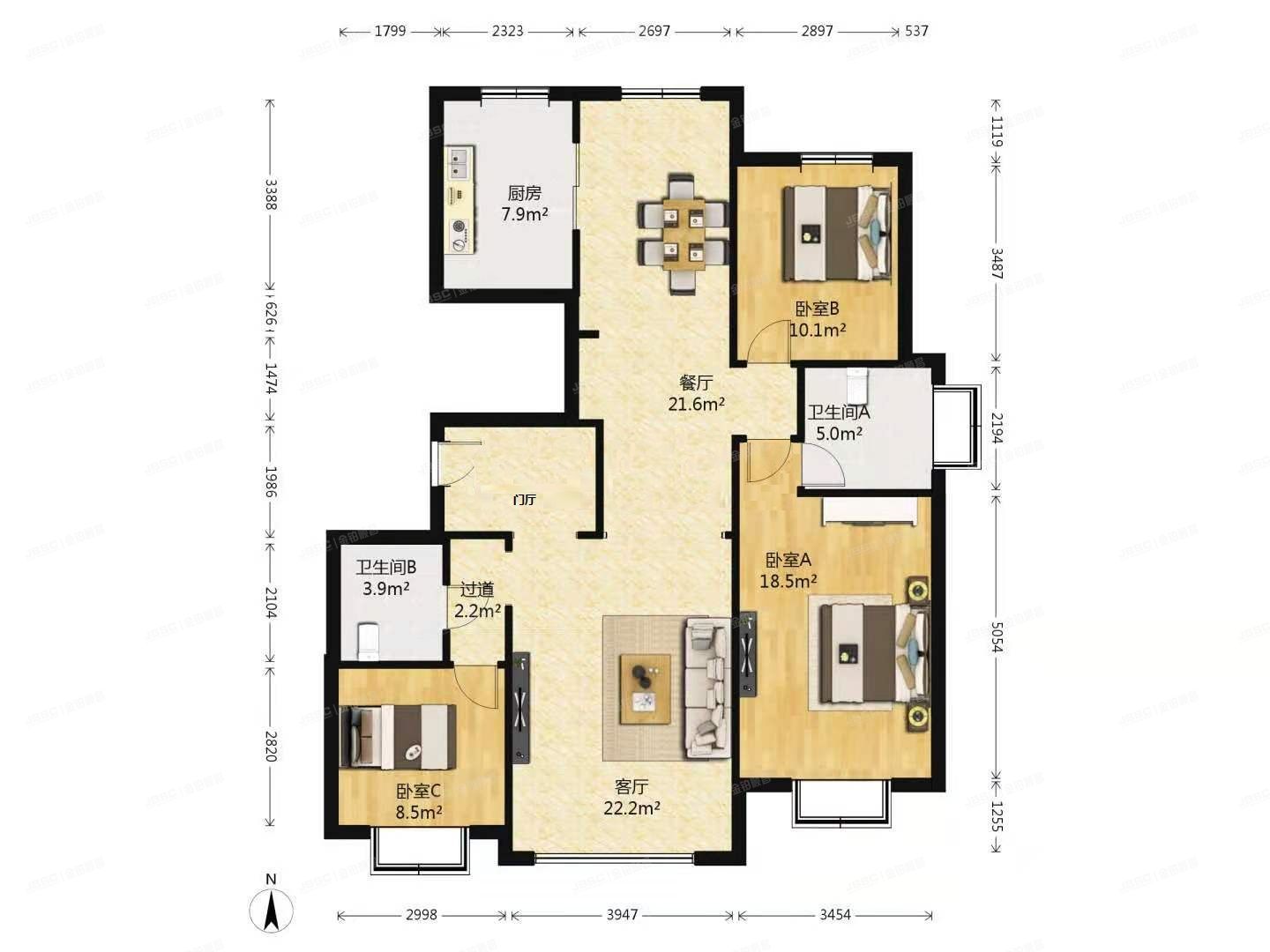 丰台区 成安路7号院2号楼3层2单元302号（方庄公馆）