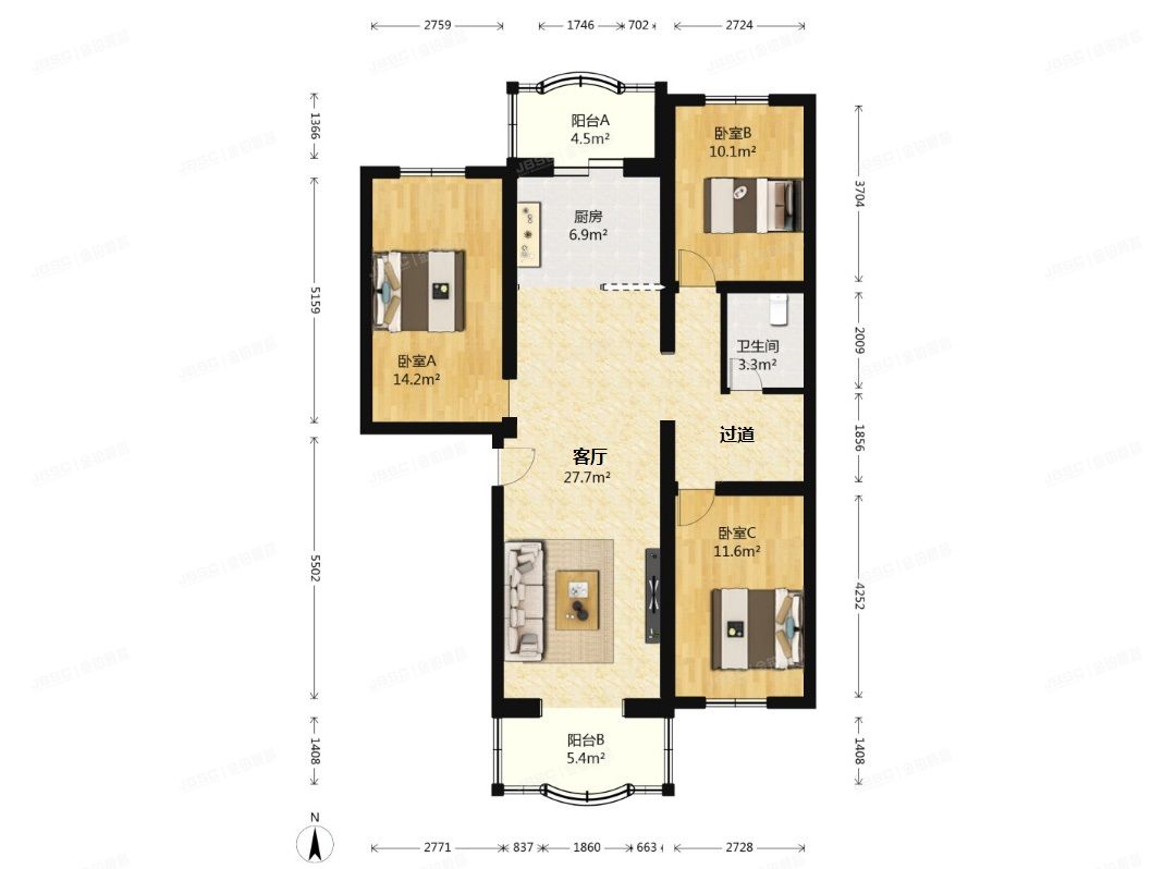 大兴区 西红门镇宏盛园9号楼4层4-402（宏盛家园）