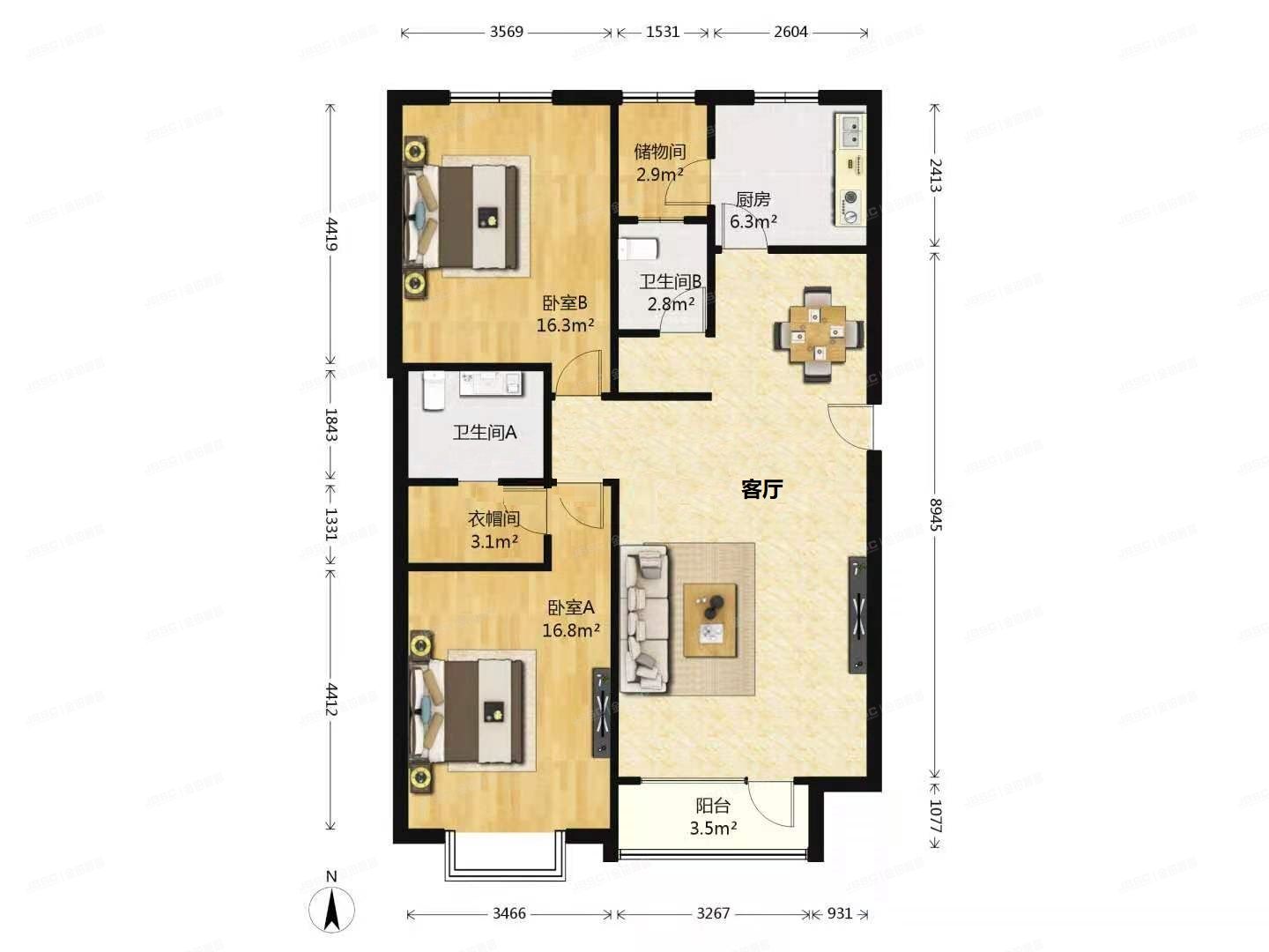 朝阳区 双桥东路12号院16号楼1-801号（东1时区）