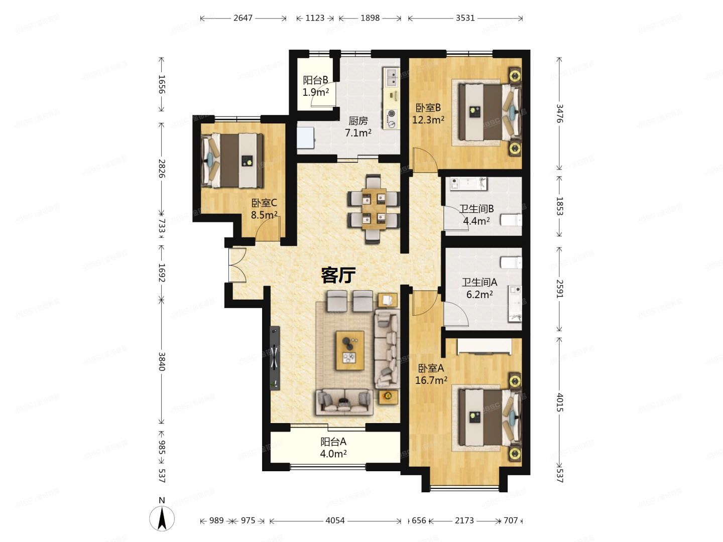 通州区 兴贸二区25号楼7层2单元701（富力尚悦居）