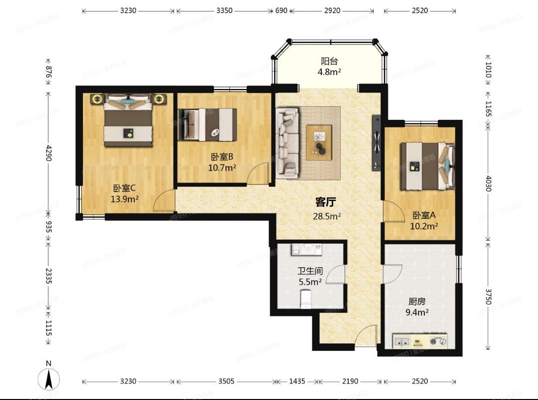 房山区 燕化星城健德四里28号楼1206室（燕化星城健德四里）