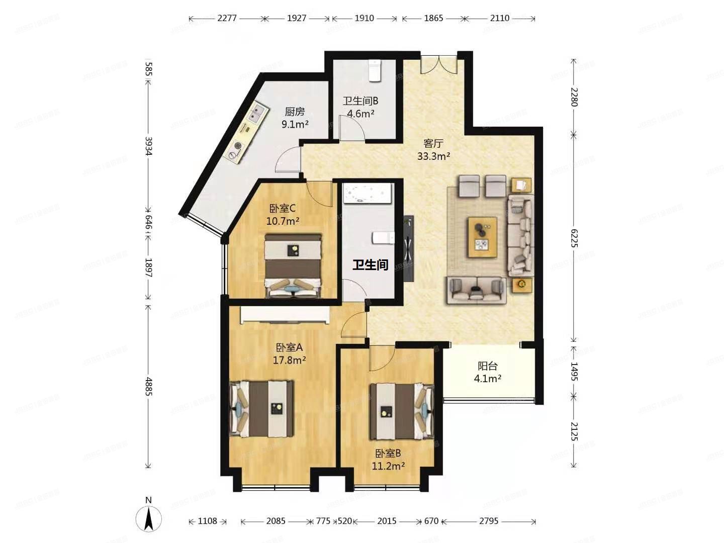 朝阳区  世纪东方嘉园210楼2层201（世纪东方嘉园）