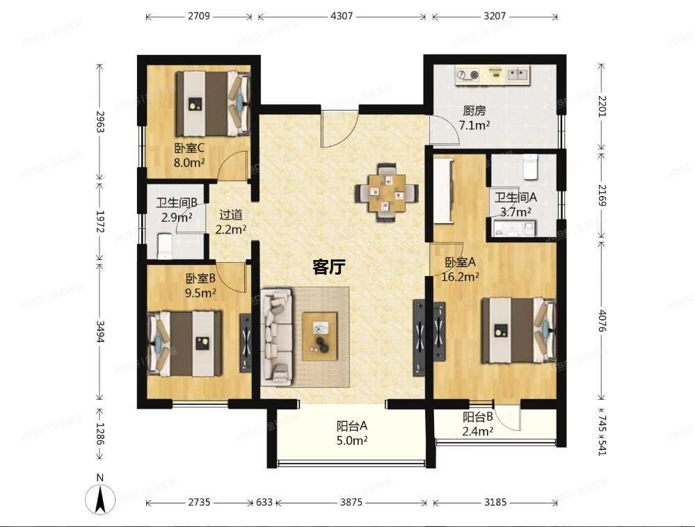 朝阳区 百子园1号楼14层C单元12B04（后现代城）