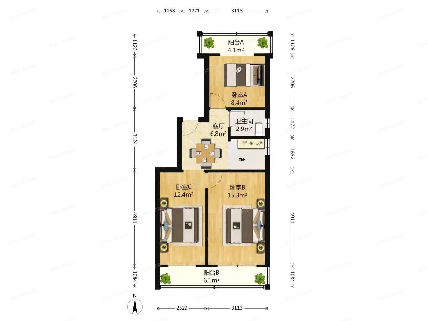东城区 小黄庄一区3号楼2单元107号（小黄庄一区）