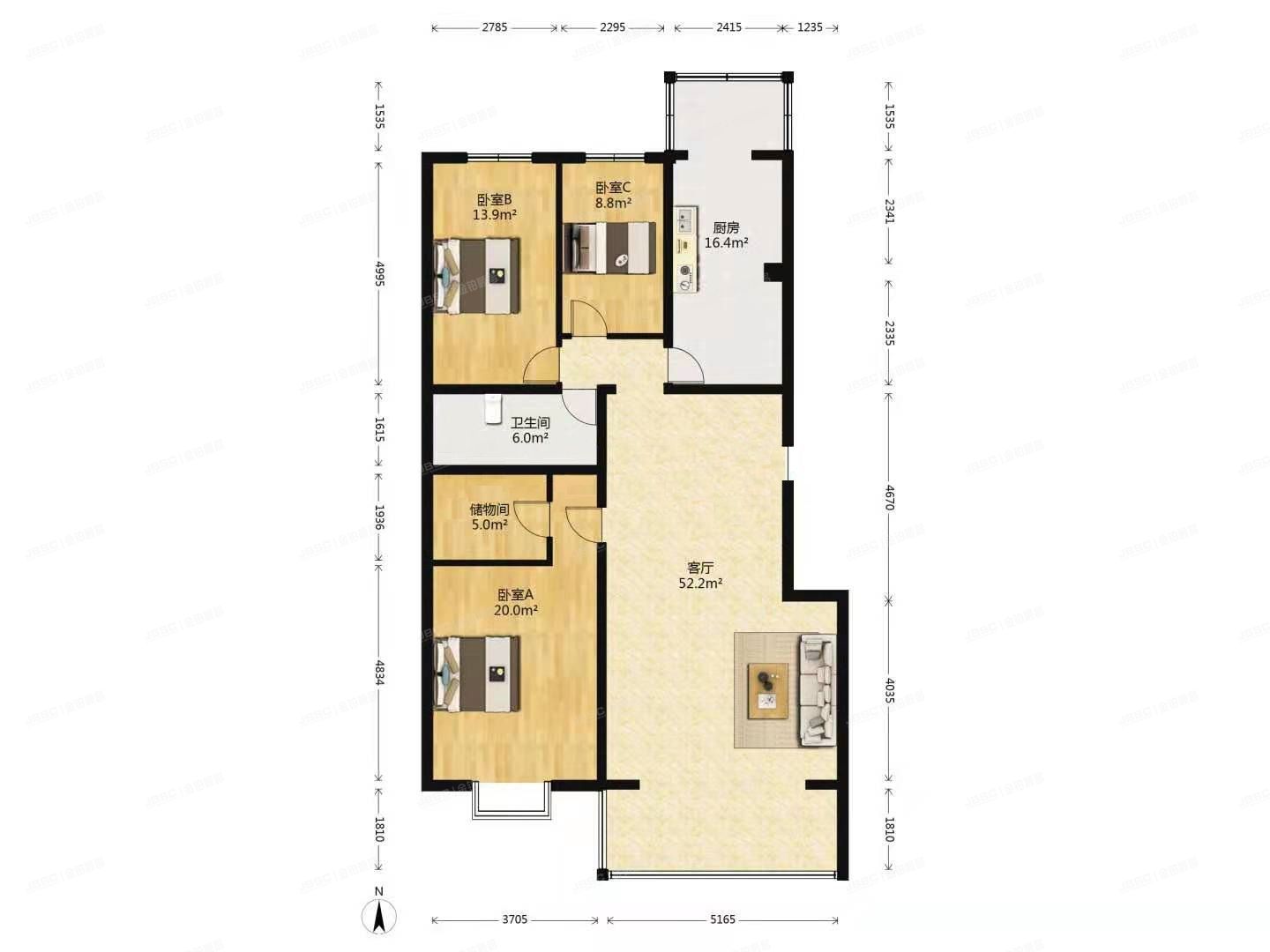 昌平区 天通中苑54号楼8层1单元802（天通中苑）1元起拍