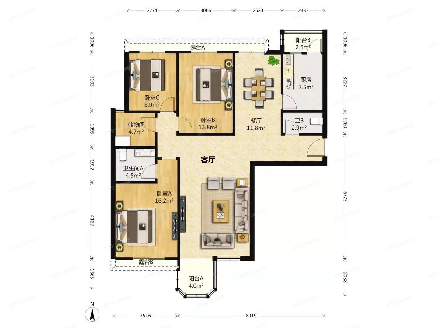丰台区 骏景园北区25号楼8层801号（珠江骏景北区）