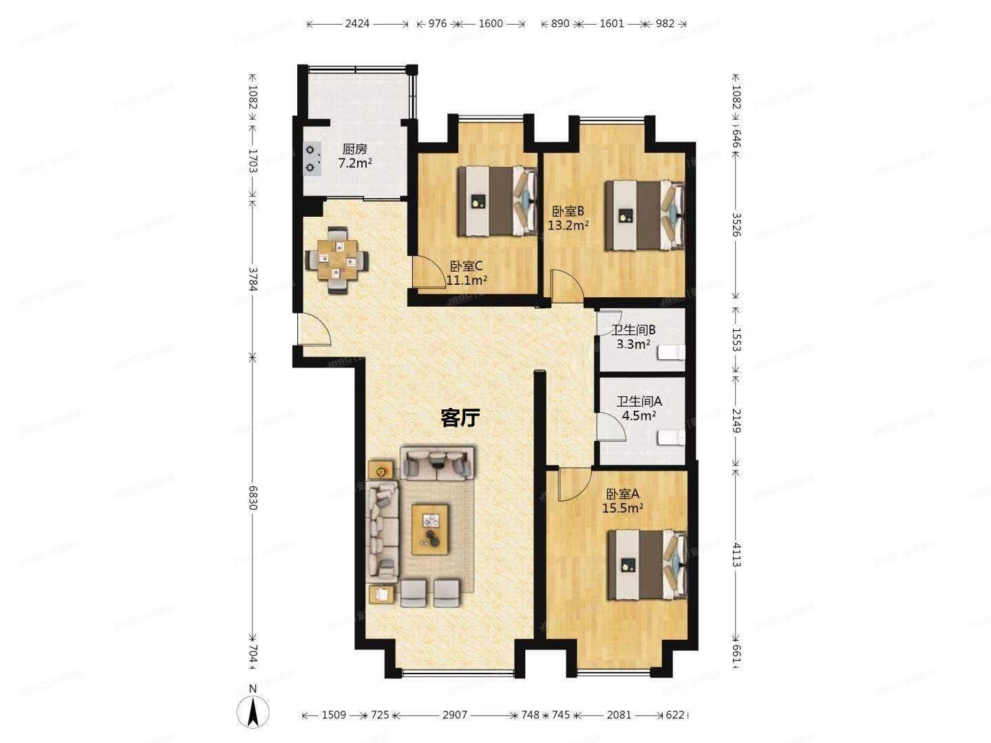 丰台区 芳菲路88号院8号楼16层1单元1605号（玫瑰碗万年花城三期）