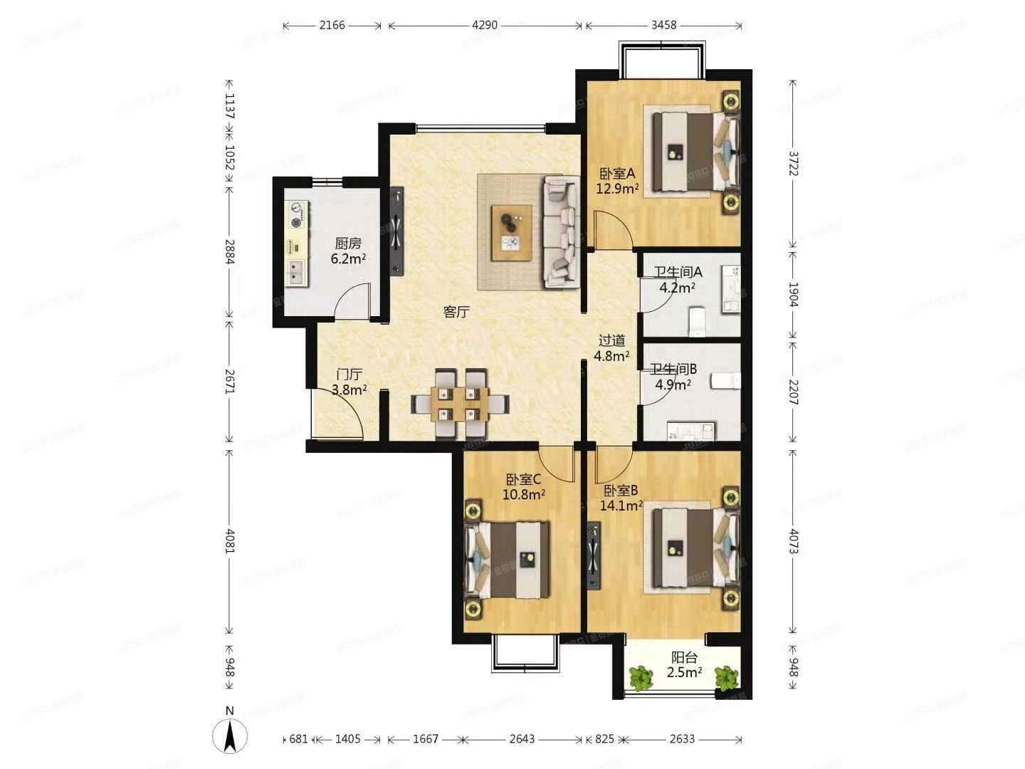 丰台区 马家堡东路108号院9号楼13层3单元1301（远洋自然）
