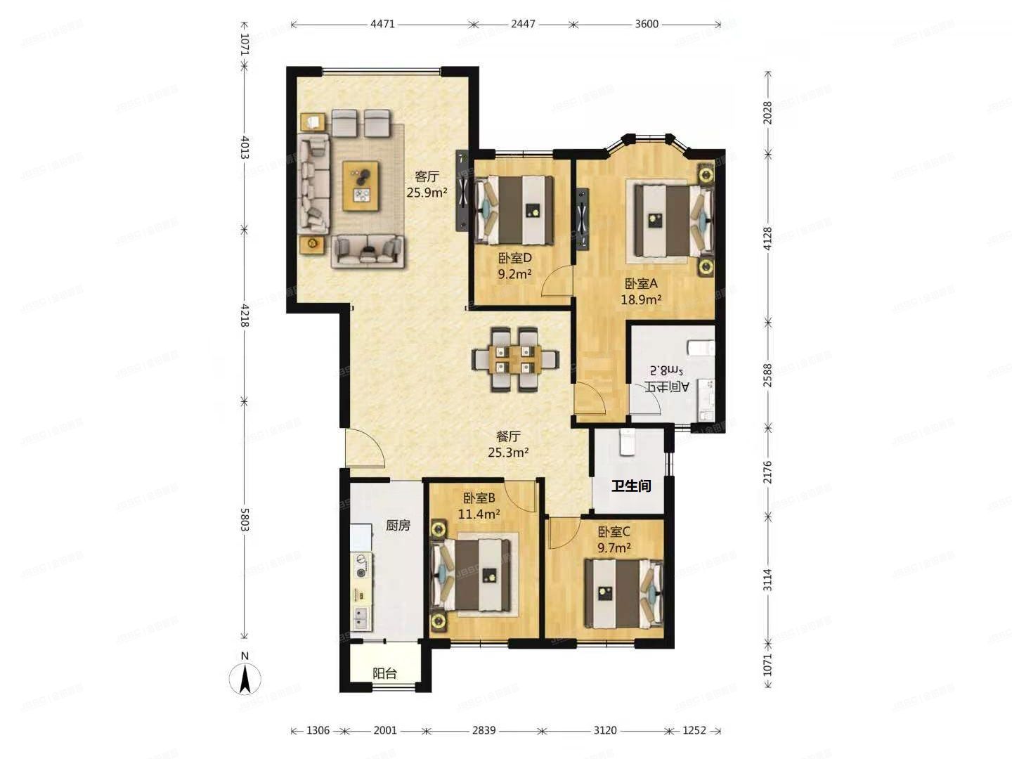 朝阳区 京奥家园610号楼8层1单元801号（奥林匹克花园四期）