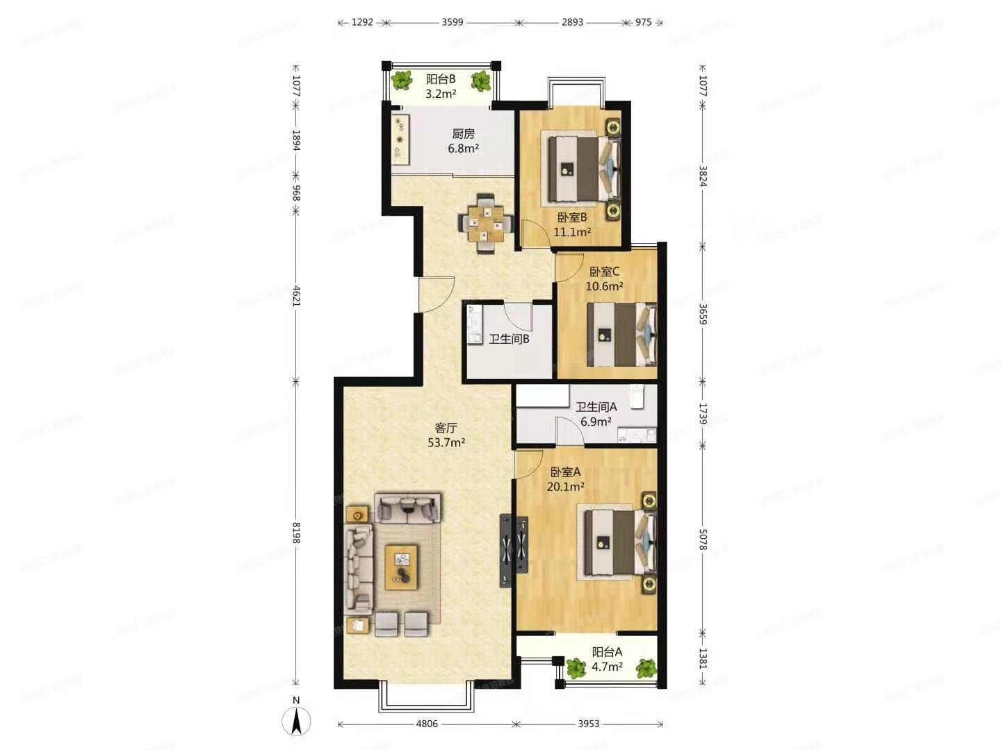 东城区 新怡家园8楼3层4单元0301（新怡家园）