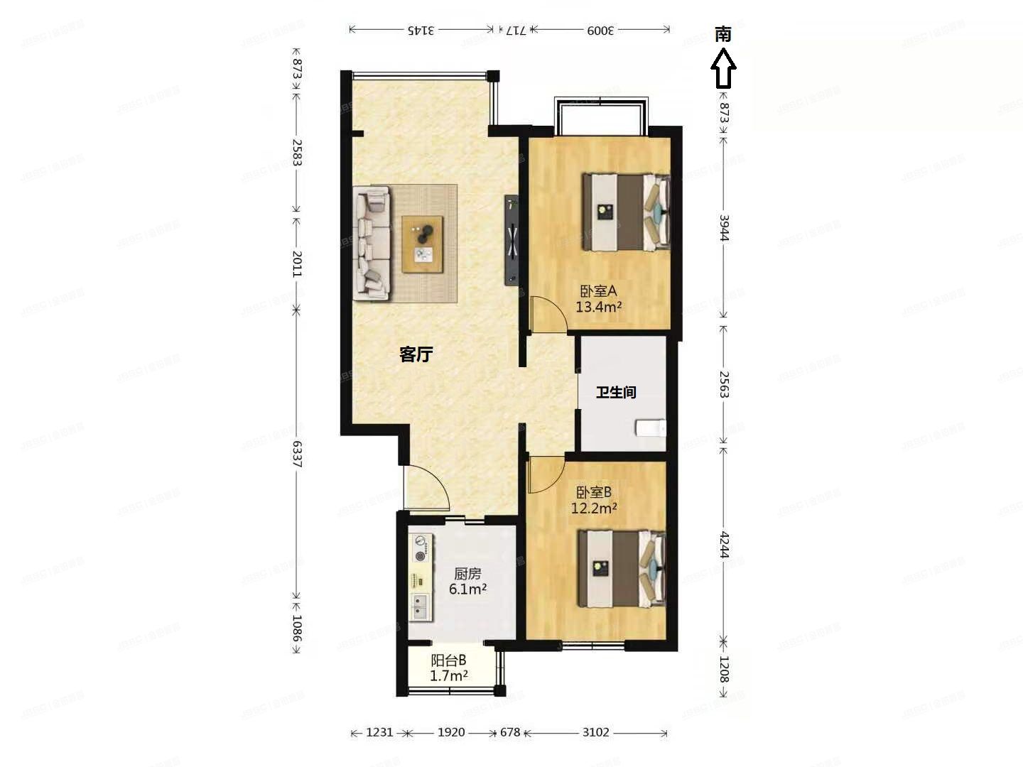 大兴区-旧宫镇 灵秀山庄20A号楼2层2-202号（灵秀山庄）