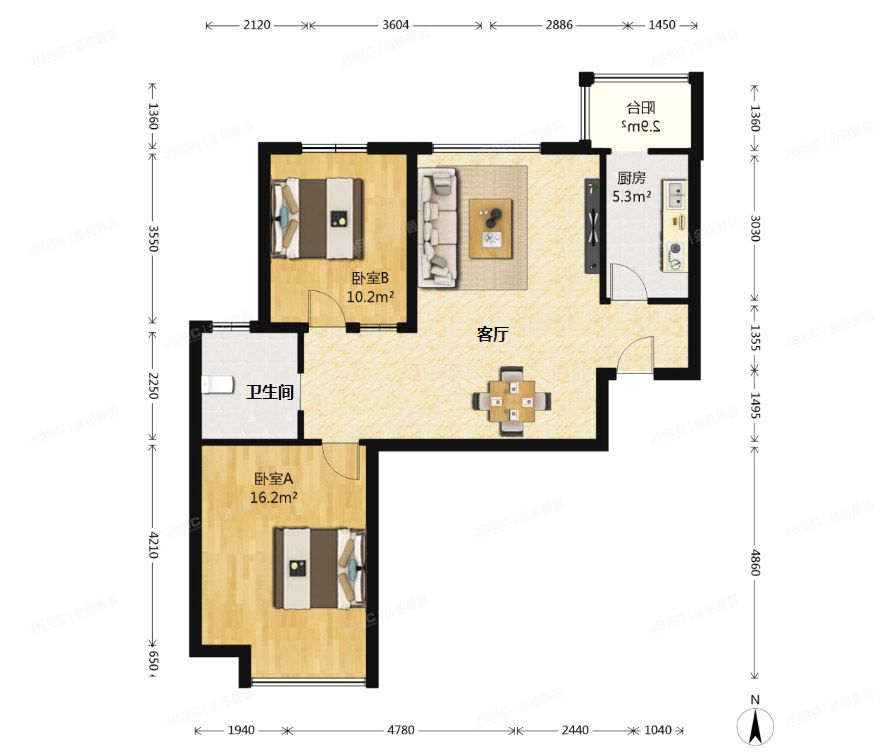 通州区 颐瑞东里158号楼7层2单元704（加州小镇）