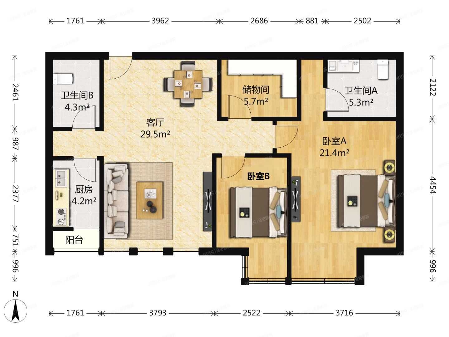 丰台区 贾家花园3号院19号楼17层1701号及屋内物品（建邦华府）