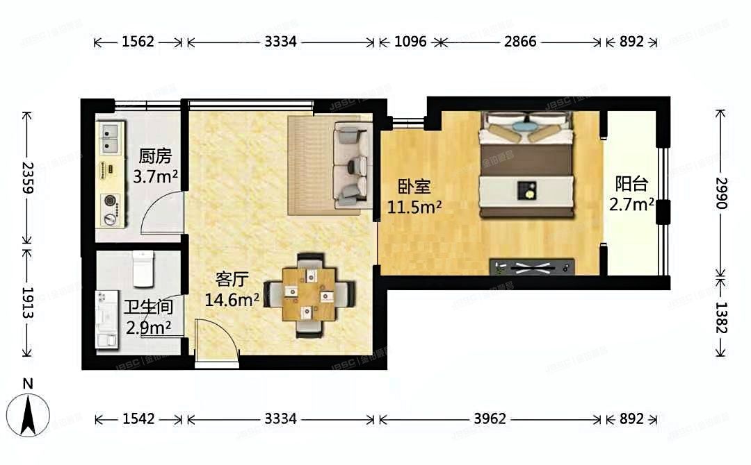 朝阳区 甘露园中里6号楼16层1611（青年汇佳园）