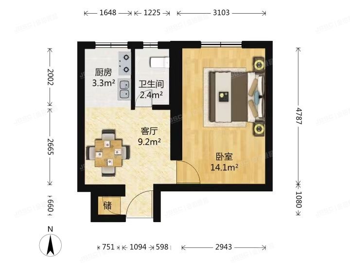 朝阳区花家地北里7号楼2层2门2 花家地北里 北京法拍房 金铂顺昌房拍网