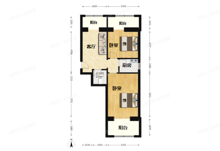 朝阳区 管庄西里4号楼2层1单元201（四建小区）