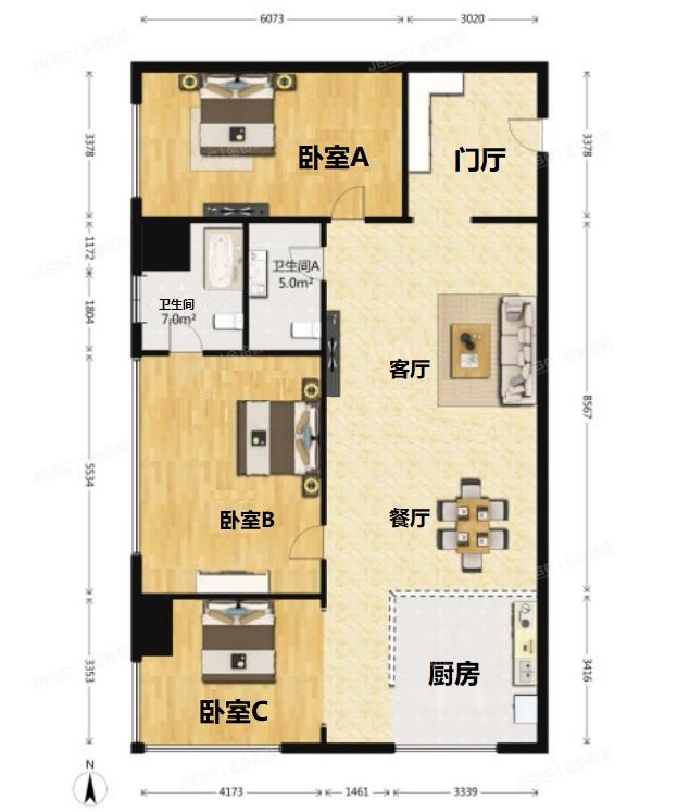 西城区 西绒线胡同28号楼14层1415室（天安国汇）公寓