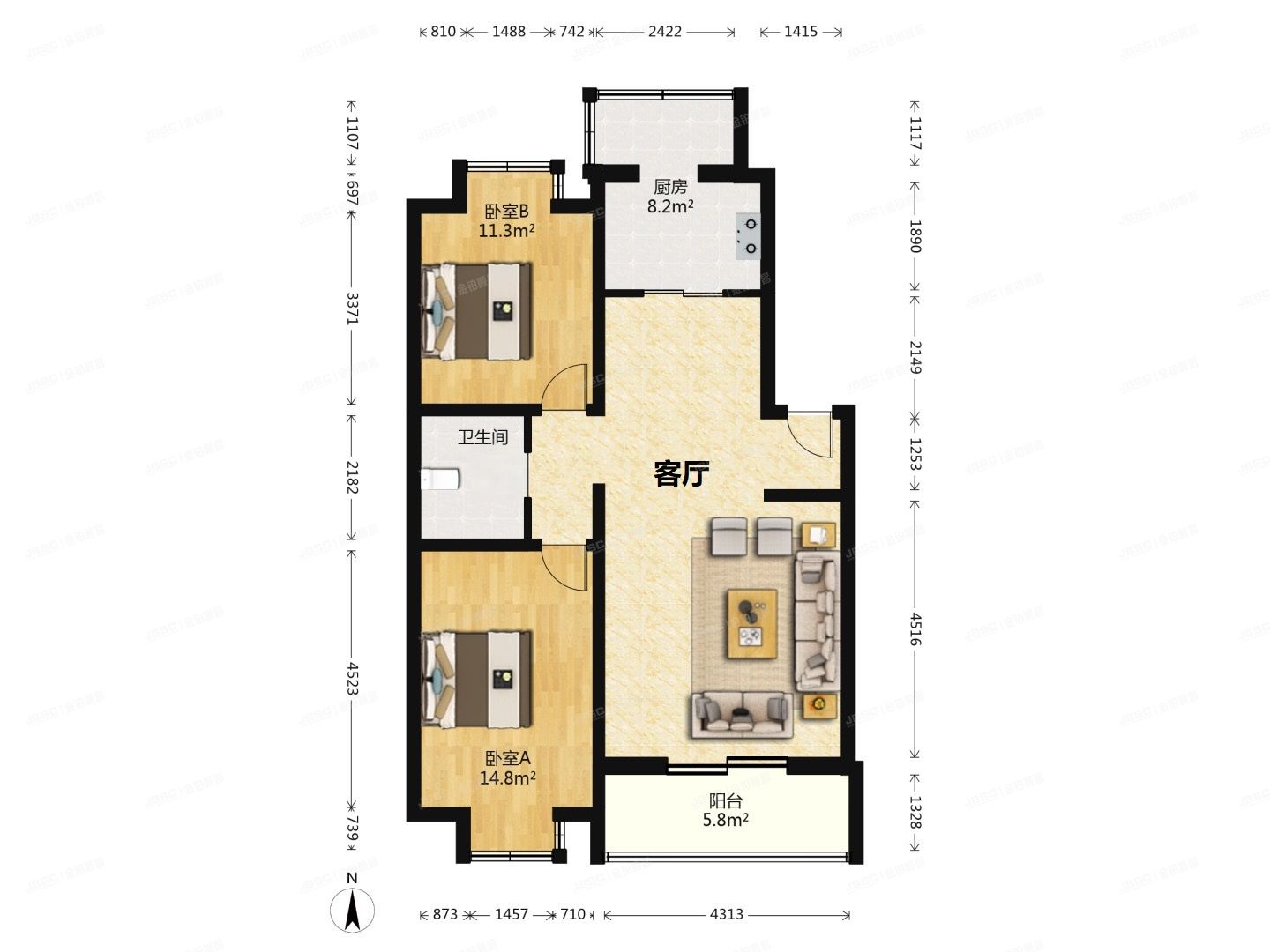 昌平区-回龙观镇 二拔子村北京人家37号楼10层4单元1002室（北京人家）