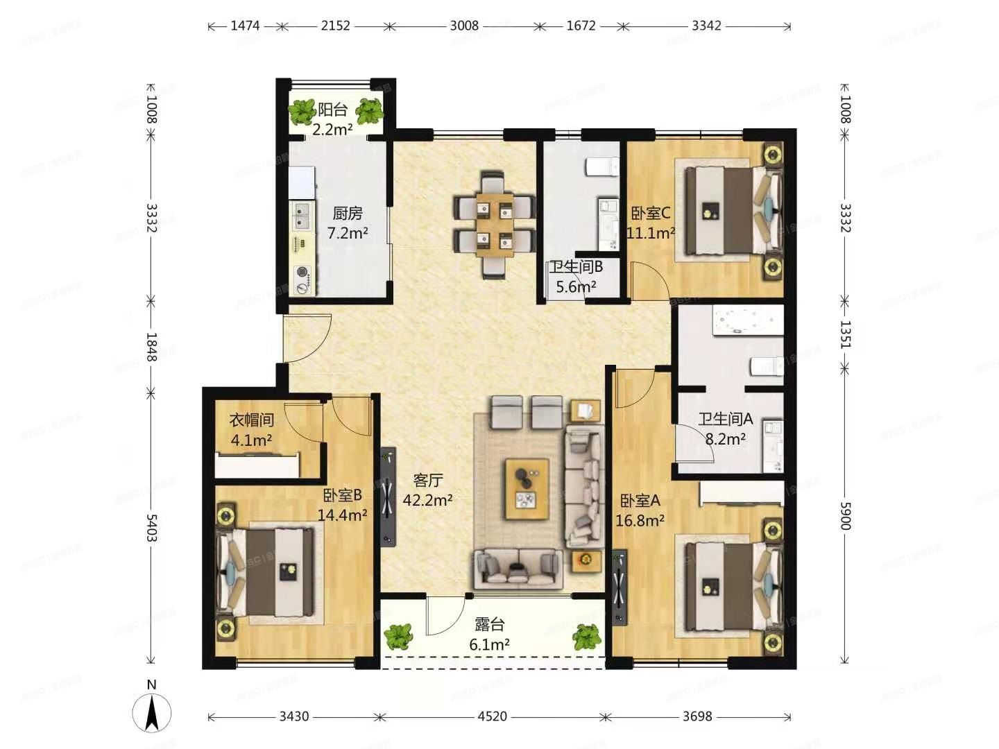 朝阳区 东坝中街12号院7号楼3层2单元301（首开常青藤D区）