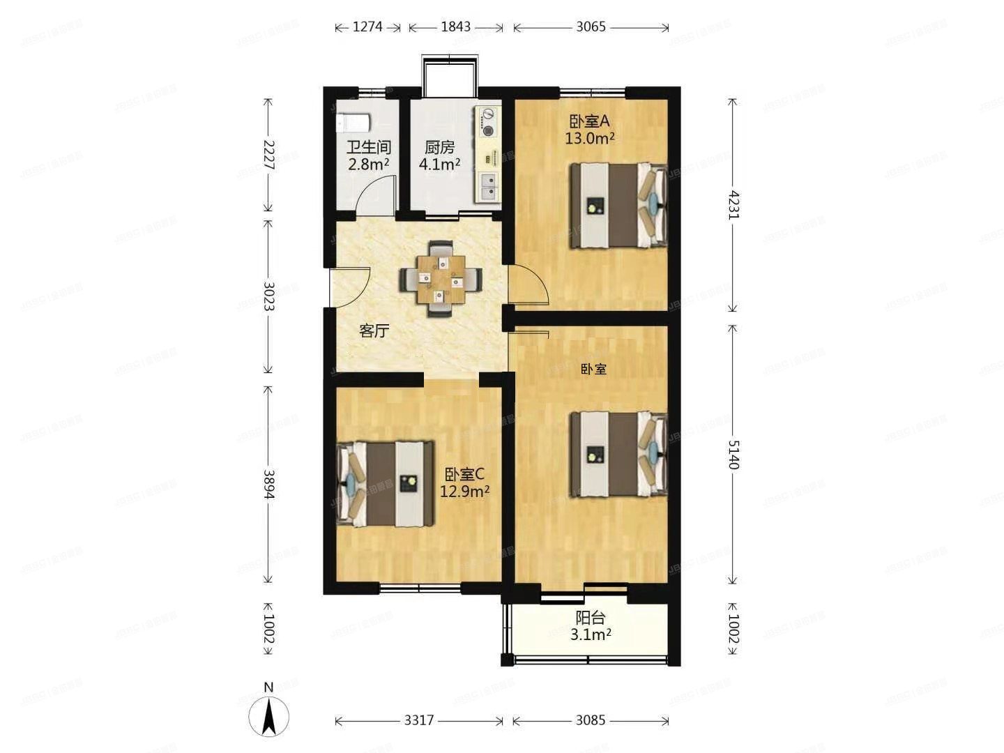 昌平区 清秀园南区2号楼3层3单元7号（清秀园南区）
