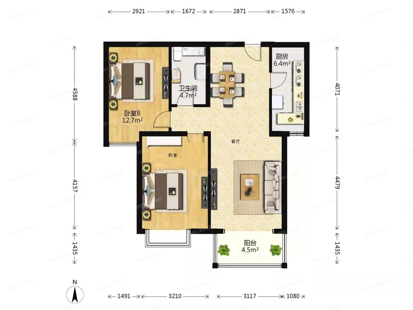 石景山区 玉泉西里二区38号楼10层5单元1005室（远洋山水南区）
