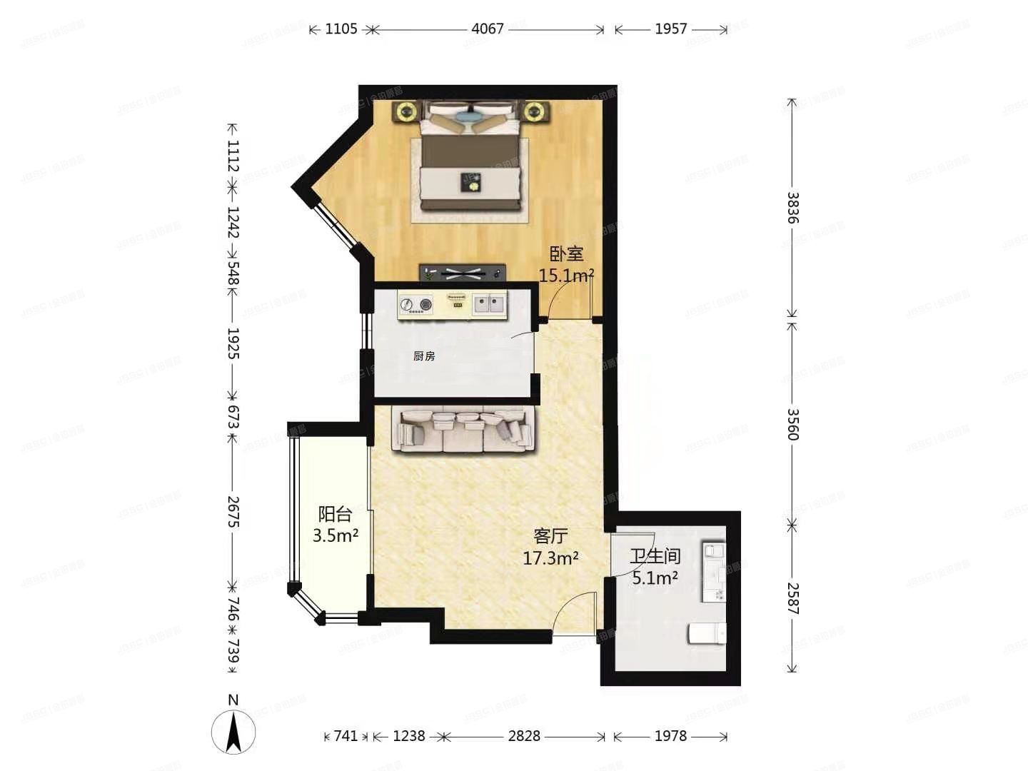 朝阳区 北花园街1号院4号楼1层4115（艺水芳园）按经适房管理