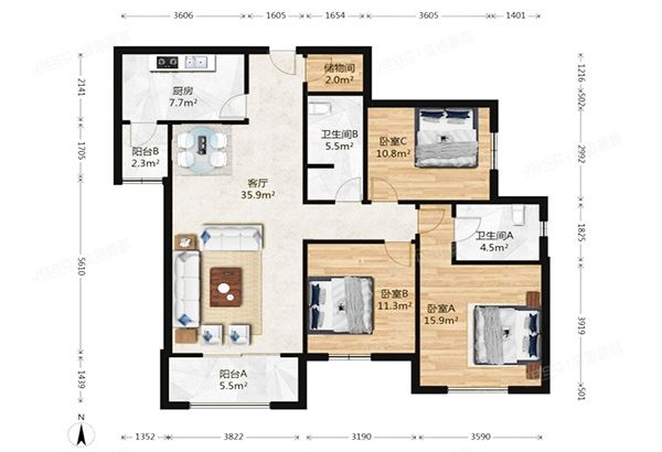 朝阳区 小营北路23号院6号楼3层305（紫薇天悦）