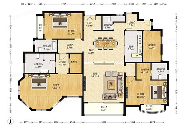 朝阳区 四季星河中街2号院2号楼7层1单元801号（星河湾畅园）