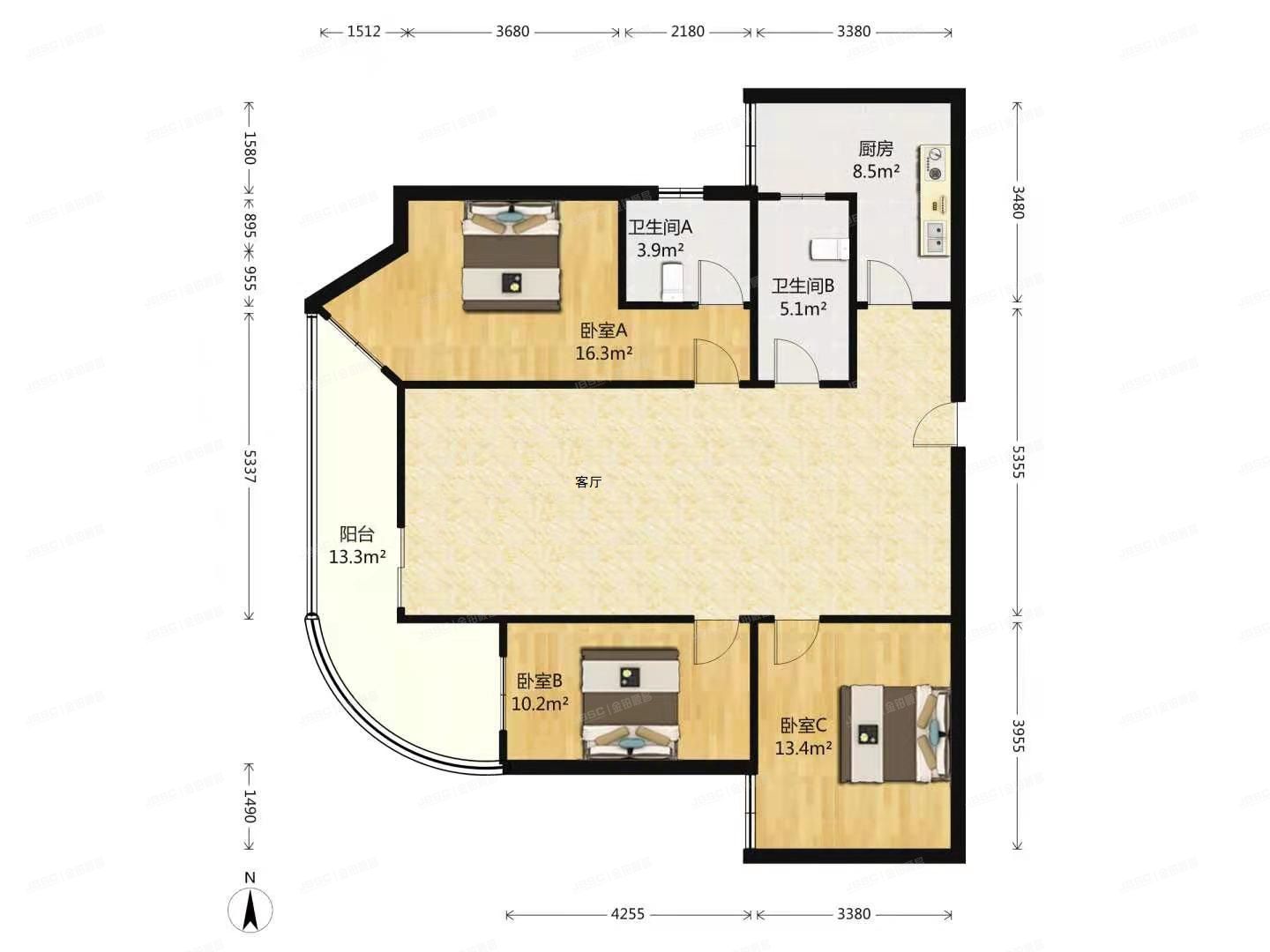 东城区 安定门东滨河路3号院A座5层雍欣园502号（雍和家园）