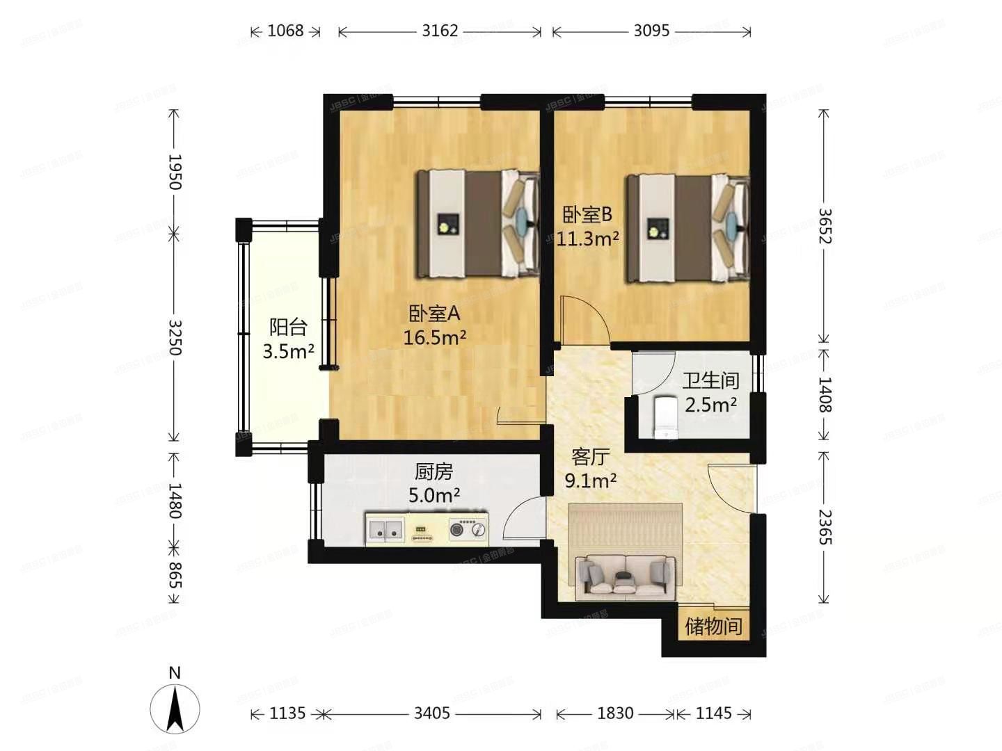 大兴区-黄村镇 清源西里18号楼3层305号（清源西里）