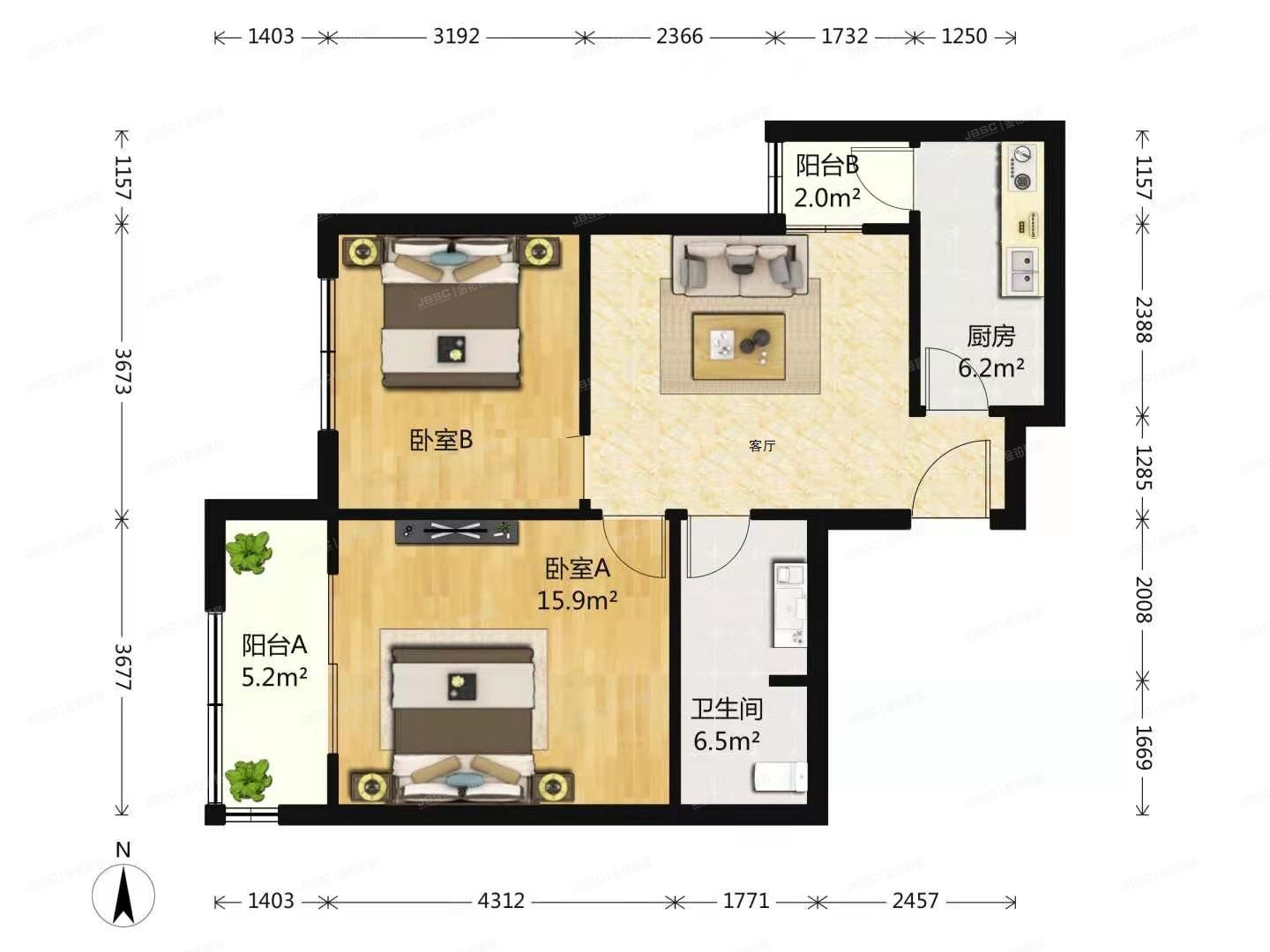 朝阳区 慈云寺北里112号楼14层1408（京棉新城三厂）按经适房管理