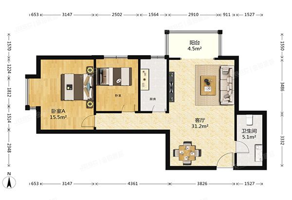 丰台区 石榴庄南里1号院1号楼22层2201（顶秀欣园西苑）