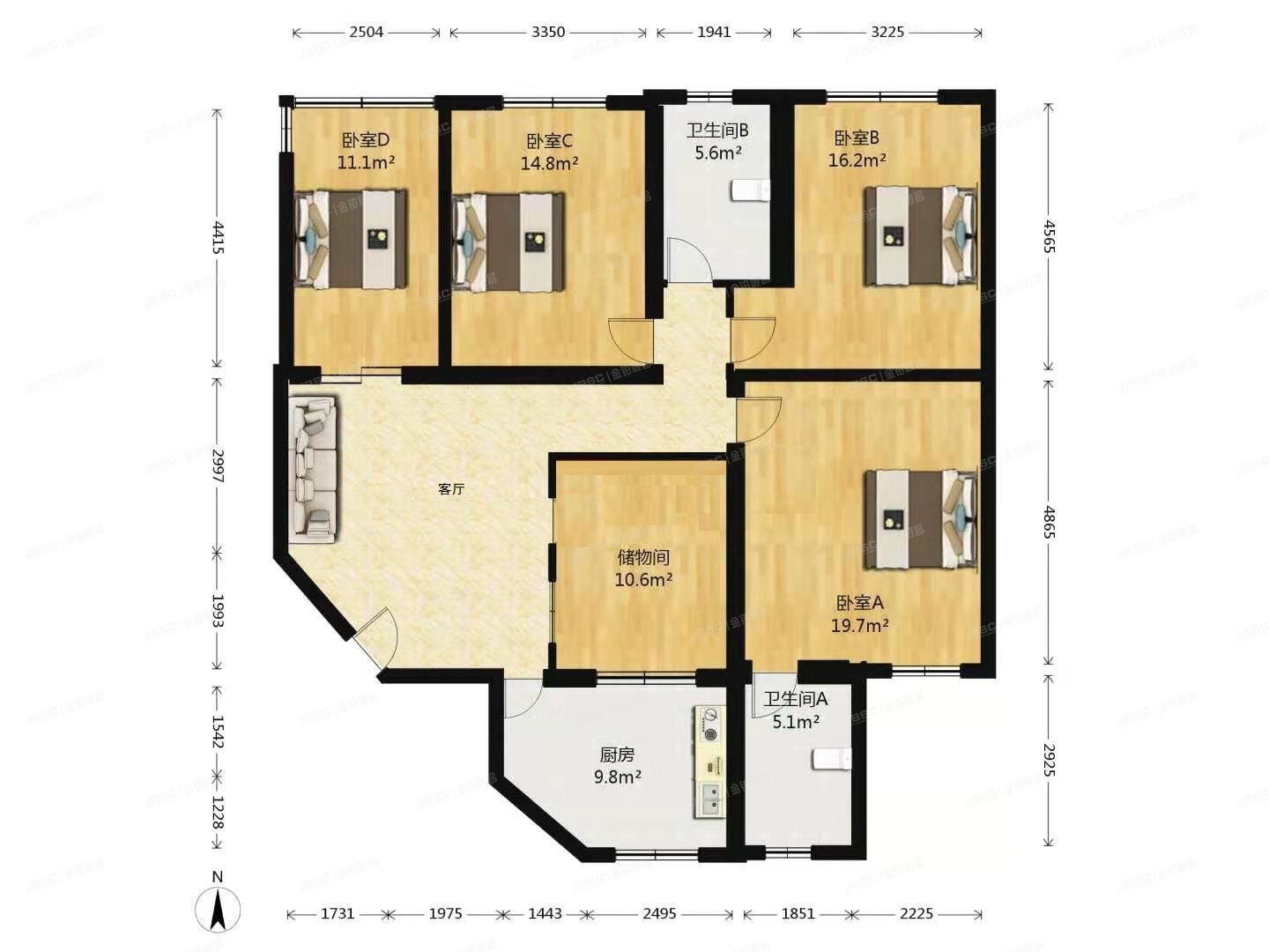 昌平区-北七家镇 桃园公寓1号楼6层B单元16号