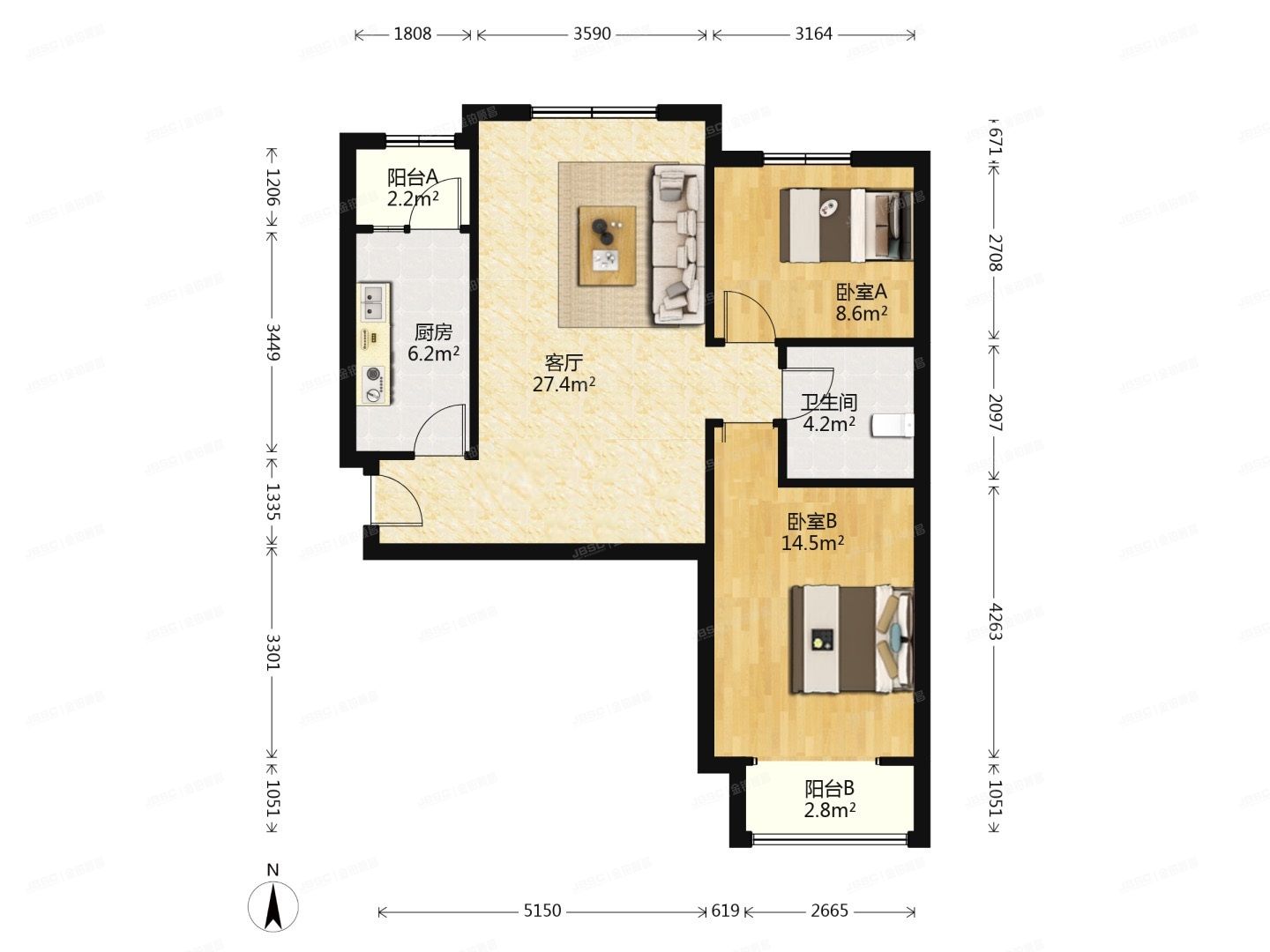通州区 京洲园327号楼9层3单元904（大方居）限价商品房