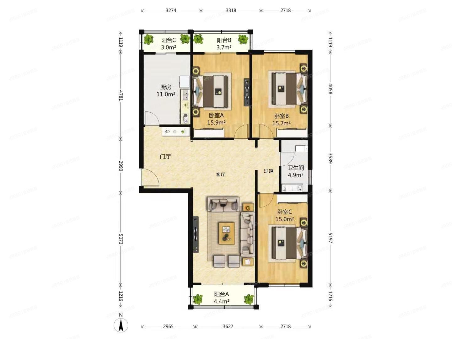 大兴区 旧宫镇佳和园13号楼3层3-303