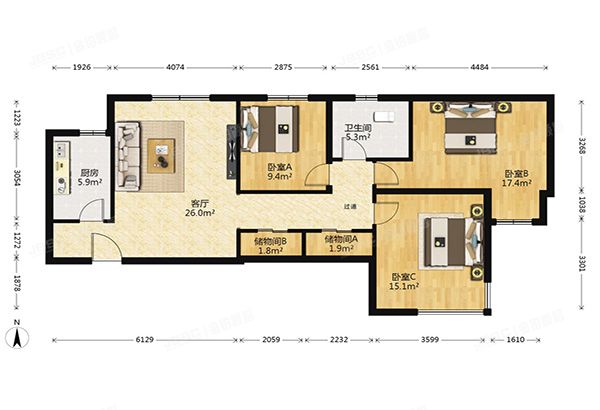 通州区 芙蓉园283号楼12层1单元1501的房地产及室内物品（京贸国际城）